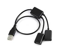 iJiZuo Divisor USB, USB A 1 Macho a 2 Dual Hembra Extensión Cable Convertidor, OTG Adaptador Divisor USB Y Cable de Extensión USB 2.0 Dual, Datos Adaptador Dividido Energía