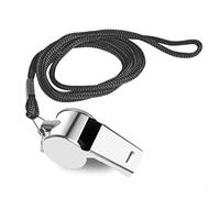 iJiZuo Silbato de Acero Inoxidable, Silbato de Entrenador de Metal de Acero Inoxidable con 41cm cordón, Silbato de Metal Fuerte para árbitros, Entrenadores, Salvavidas,fútbol, Baloncesto