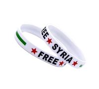 Ijksbehjf 2 pulseras de goma con banderas sirias para aquellos que defienden la paz y la conciencia de asuntos internacionales de joyería, One Size, como se describe