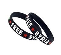 Ijksbehjf 2 pulseras de goma con banderas sirias para aquellos que defienden la paz y la conciencia de asuntos internacionales de joyería, One Size, como se describe