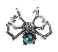 Ijksbehjf Anillos de arañas punk con misteriosa piedra lunar, tamaño ajustable para mujer, joyería única de arte oscuro, anillos ajustables de piedra lunar, One Size, como se describe, como se