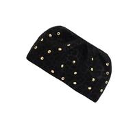 Ijksbehjf Bolsos de mano para mujeres y niñas, bolsa suave de nube, bolsa de bolas de masa hervida fruncida, bolsas de mano de noche con cuentas, Black, One Size