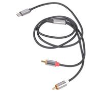Ijksbehjf Cable conversor auditivo portátil tipo C a 2RCA que ofrece enchufes para una fácil conexión a equipos de sonido tradicionales cable auditivo para teléfonos inteligentes