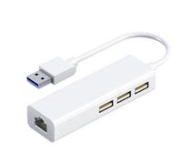Ijksbehjf Convertidor USB C/a Ethernet con adaptador de red RJ45 de 3 puertos USB 2.0, fácil instalación, USB C/A a Ethernet y expansión USB