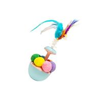 Ijksbehjf Juguete de juguete para gatos tambaleantes con bolas de plumas coloridas, juguete de ejercicio en interiores, divertido para gatitos, dueños, amigos, regalo para gatos de interior, juguete