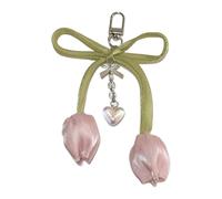 Ijksbehjf Llavero artesanal de flores, elegante plan de flores, multiuso, para bolsa, dije de mezcla fina para mujeres, regalo de flores, llavero, B, Talla única