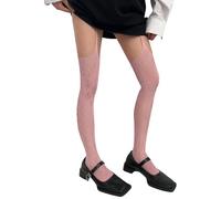 Ijksbehjf Medias altas, ligueros, pantimedias coloridas, transparentes con liguero