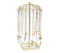 Ijksbehjf Soporte giratorio de 360 grados para joyas con estantes acrílicos transparentes para collares, aretes, uso doméstico, soporte giratorio de exhibición de joyas