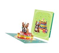 Ijksbehjf Tarjeta de felicitación con diseño de perro de pie, reproducción múltiple, preferencias de cumpleaños, celebración, decoración de animales amados