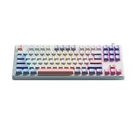 Ijksbehjf Teclados mecánicos TKL y combinación con cable con iluminación de espectro de tres colores para uso en computadora, teclas tricolor