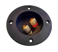 Ijksbehjf Terminales de 2 vías, conectores de copa para altavoces, caja de subwoofer, terminales banana, tipo tornillo redondo, altavoces de color negro, componentes acústicos