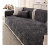 IJNBHU Funda de sofá para Perros, Lavable, Antideslizante,para Universal con Partículas De Silicona Sofa Antideslizante Protector Apto para Mascotas,Dark Gray,110 * 240cm
