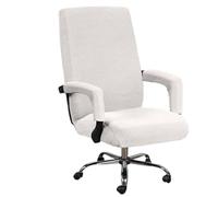 IJNBHU Funda para Silla de Oficina Tejido Elástico Suave Cubierta de la Silla Oficina Funda de Sillas Gamer Racing Protectora Lavable Extraíble,No Incluye Sillas,Blanca,XL