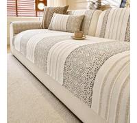 IJNBHU Funda Sofa 3 Plazas,Manta Cubre Sofa,Manta Cubre Sofa de Chenilla Antideslizante y Antimanchas,Fundas Sofá de Chenille Antiarrugas,Beige,70 * 210cm