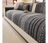 IJNBHU Funda Sofa 3 Plazas,Manta Cubre Sofa,Manta Cubre Sofa de Chenilla Antideslizante y Antimanchas,Fundas Sofá de Chenille Antiarrugas,Dark Gray,110 * 280cm