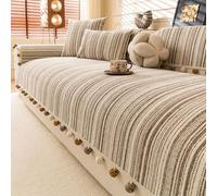 IJNBHU Manta para sofá de Chenilla con Flecos, Antideslizante, protección Manta Decorativa Versátil para Sofá,para Mascotas, Pelo, niños, Perro y Gato,Caqui,70 * 210cm