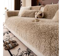 IJNBHU Sofabezug - weicher Samt, rutschfest,Fundas para Sofa 1 2 3 4 Plazas Protector de Cubre Sofae Antideslizante Antiarañazos para Perros Gatos,Caqui,70 * 150cm