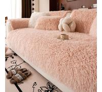 IJNBHU Sofabezug - weicher Samt, rutschfest,Fundas para Sofa 1 2 3 4 Plazas Protector de Cubre Sofae Antideslizante Antiarañazos para Perros Gatos,Light Pink,70 * 210cm