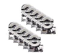 IJOSADON 10 Piezas de Cinta de Etiquetas de 18mm ST18KW LK-5TBN Negro sobre Transparente Compatible con Impresora de Etiquetas LW-400 LW-600P SR530C