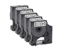IJOSADON 10pcs 45013 La Cinta D1 Compatible con Negro en Blanco Funciona con 45010 45018 45021 se Ajusta a LabelManager 160 280 260D Etiqueta Printer(Black on Silver)