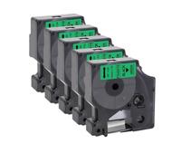 IJOSADON 10pcs 45013 La Cinta D1 Compatible con Negro en Blanco Funciona con 45010 45018 45021 se Ajusta a LabelManager 160 280 260D Etiqueta Printer(Black on Green)