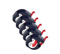 IJOSADON 5 10pk 91201 91200 Cinta de Etiqueta Compatible 91331 12267 91202 91203 12 mm La Cinta LT Funciona con Impresora de Etiqueta LT-100H 100T 100T(5PK Black on Red)