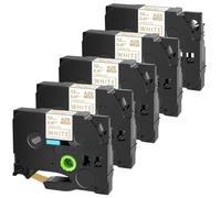IJOSADON 5 Unidades de Cinta de Etiquetas Compatible TZe-234 de 12 mm laminada en Casete de Cartucho Blanco Compatible con PT 1000 PT H101C PT H105