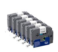 IJOSADON 6 a 10pk Tzes231 Cinta Compatible de 12 mm Tzes131 Tzes231 Tzes631 Tzesm93 Tack Taching Acrylic Adhesive Funcia con impresoras de Etiqueta(Black on Clear)