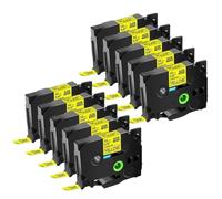 IJOSADON 631 12mm Label Tapes Works with TZ Tze 621 631 641 651 PTH110 Label Maker Yellow Color(10PK Black on Yellow)
