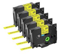 IJOSADON 631 12mm Label Tapes Works with TZ Tze 621 631 641 651 PTH110 Label Maker Yellow Color(5PK Black on Yellow)
