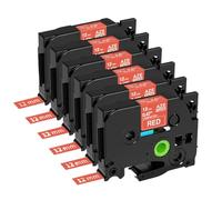 IJOSADON 6PK TZe 231 Blanco 12 mm Compatible con la rotuladora Ruban TZ 231 221 211 Compatible con Étiquette Imprimante PT H100(White on Red 6pk)