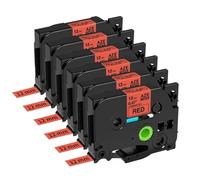 IJOSADON 6PK TZe 231 Blanco 12 mm Compatible con la rotuladora Ruban TZ 231 221 211 Compatible con Étiquette Imprimante PT H100(Black on Red 6pk)
