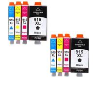 IJOSADON Cartucho de Tinta de la Serie OfficeJet Pro 8000 Compatible con 915/915XL(4 Colors 2 Sets)