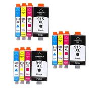 IJOSADON Cartucho de Tinta de la Serie OfficeJet Pro 8000 Compatible con 915/915XL(4 Colors 3 Sets)