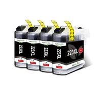 IJOSADON Cartucho de Tinta LC223 Compatible para impresoras 223 XL Funciona con DCP-J562DW J4120DW MFC-J480DW J680DW J880DW J4620DW J5720DW 223XL(4PCS Black)
