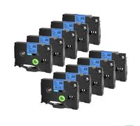 IJOSADON Cinta de Cinta de Etiquetas 10 Uds TZe231 TZe241 TZe251 TZe335 6mm 9mm 12mm 18mm 24mm Compatible con el Fabricante(Black on Blue)