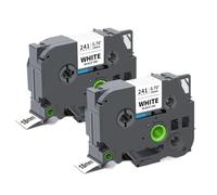 IJOSADON Cinta De Etiquetas 18 Mm TZe241 Tz 241 Negro sobre Blanco Laminado Compatible con Rotuladora(2PK Black on White)