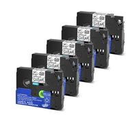 IJOSADON Cinta de Etiquetas 5PK 12 mm Negra sobre Transparente estándar laminada TZe-131 TZ131 Compatible con rotuladora