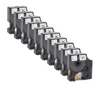 IJOSADON Cinta de Etiquetas Negra sobre Blanca de 10 Piezas de 9 mm Compatible con 18443 18443 Funciona con 4200 5000 5200 6000