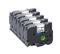 IJOSADON Cinta de Plantilla de 5pcs Compatible con ste-151 24 mm x 3m Negro en Transparente para Impresora