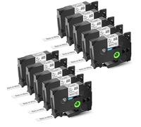 IJOSADON Cinta laminada TZ 231 241 251 211 Tz 631 651 Negro sobre Blanco Compatible con rotuladora(10PK Black on White)