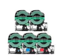IJOSADON Cinta para etiquetadora de 24 mm, Paquete de 3 a 5, Compatible con LabelWorks LW700 SS24KW ST24KW SC24RW SC24YW SC24BW SC24GW(5PK Black on Green)