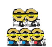 IJOSADON Cinta para etiquetadora de 24 mm, Paquete de 3 a 5, Compatible con LabelWorks LW700 SS24KW ST24KW SC24RW SC24YW SC24BW SC24GW(5PK Black on Yellow)