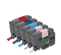 IJOSADON Cintas de Cinta Satinada de 12mm, 5 Unidades, para Casete de Etiquetas Azul Marino TZe-RN34, Compatible con etiquetadora embellecedora PT-D215e(Mixed Color 2)