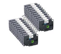 IJOSADON Compatible 5/10/20 Pack Cinta de Etiqueta de 12 mm TZE231 para la Impresora de Etiqueta PTH110 Compatible con TZE231 TZE131 TZE531 TZE631 TZE334 TZE335(20PK Black on White)