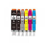IJOSADON Einkshop Compatible 6/5colors PGI530 PGI-531 CLI-531 CLI531 530 531 Cartucho de Tinta para TS8750 TS8751 Impresora(6PCS)