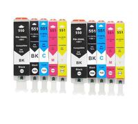 IJOSADON El Cartucho de Tinta PGI 550 XL Compatible para Las impresoras PGI550 XL Funciona con IP7250 IX6850 MG5550 MG5650 MG6450 MG6650 MX725 MX925(2SET)