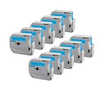 IJOSADON Paquete de 10 Cintas de Etiquetas MK-521 MK521 M-K521 Cinta de Impresora de 9mm Negro sobre Azul Compatible con Fabricante de Etiquetas PT-70 PT-80