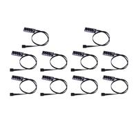IJSDNVJNDX 10piezas 40Cm 1 una 5 4-Pin TX4 PWM Fan CPU HUB Splitter PC Case Chasis Cooler Extension Cable Adapter Controller