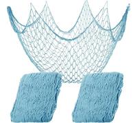 IJSDNVJNDX 2 Piezas de Red de Pesca Decorativa de 80 X 40 Pulgadas, para Colgar en la Pared, Ideal para Fiestas de Sirena, Piratas, Náuticas y Bajo el Mar.